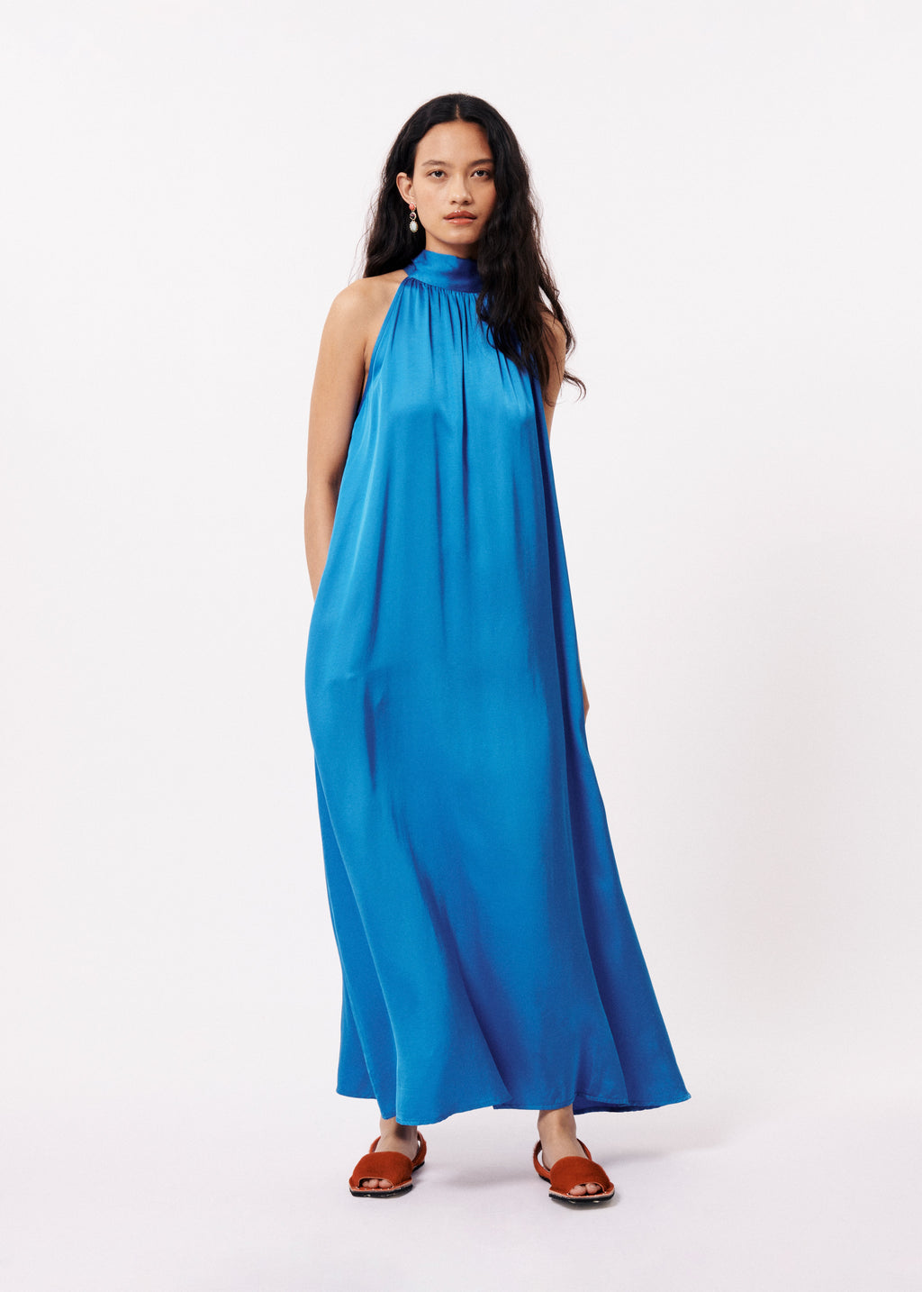 Blue Alberya Satin Dress