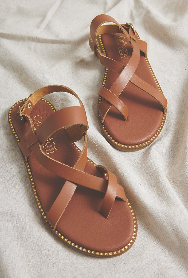 100% Leather Sandals - Designed in Paris/ Made in Greece