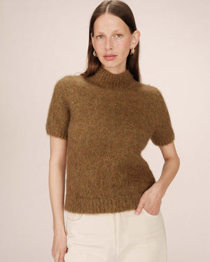 Wool and Alpaca Green Olive Saule Jumper