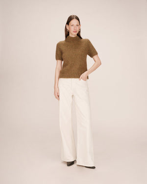 Wool and Alpaca Green Olive Saule Jumper