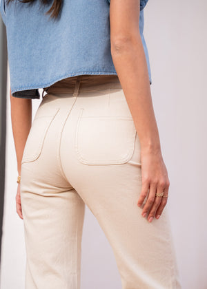 Cream Flare Jeans Ankle
