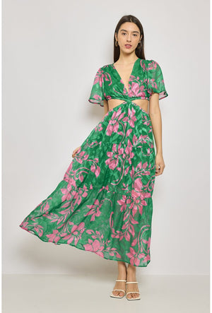 Green and Pink Long dress
