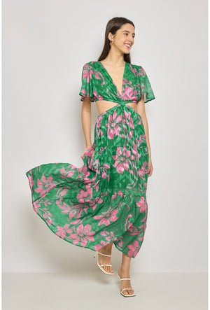 Green and Pink Long dress