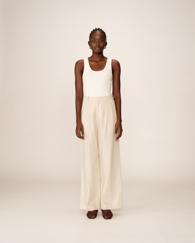 Linen Beige Trousers