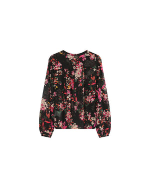 Ginevra Blouse Floral and Black
