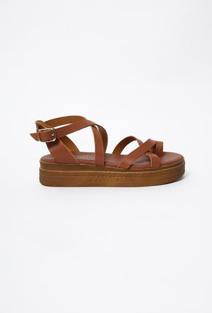 100% Leather Flat Sandals - Designed in Paris/ Made in Greece