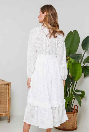 Helena White Devore Dress