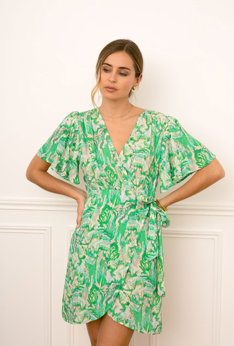 Abstract Pastel Green Dress